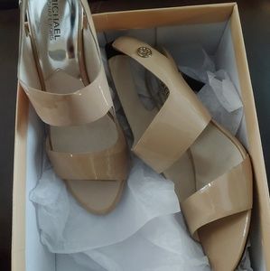 Michael Kors Rochelle open toe nude (patent)